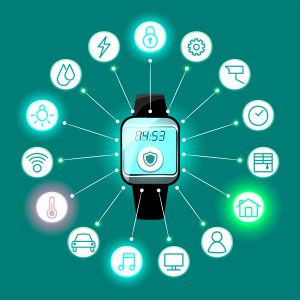 A smart watch digital tech time